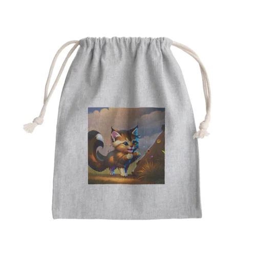 威嚇したのに可愛い子猫 Mini Drawstring Bag