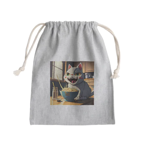 ラーメン大好き猫 Mini Drawstring Bag