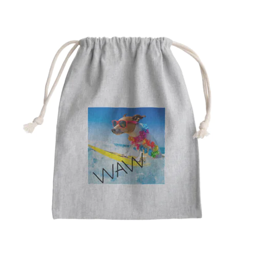 犬 サーフィンデザイン Mini Drawstring Bag