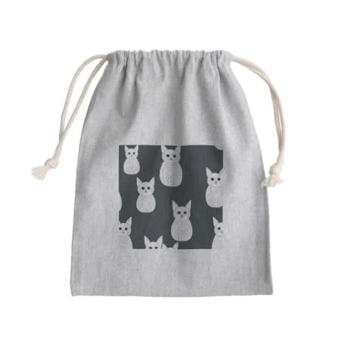 見つめる猫たち Mini Drawstring Bag