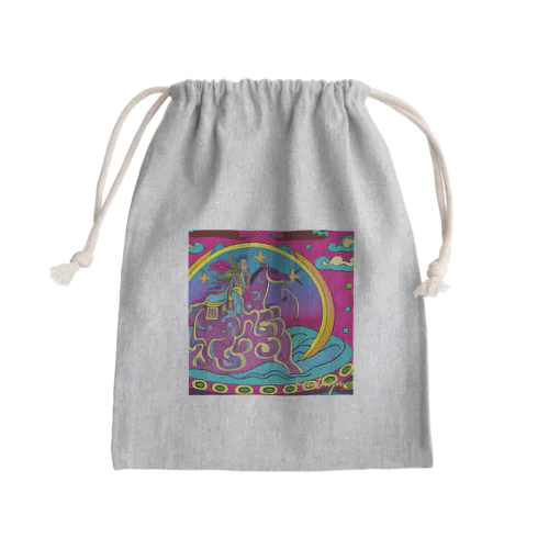 派手な馬と和尚 Mini Drawstring Bag