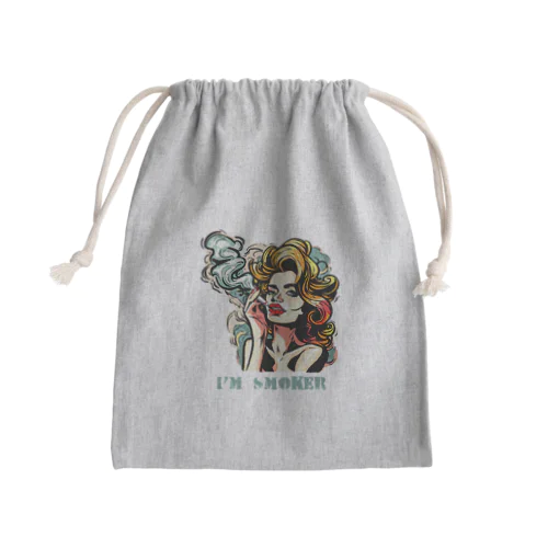 煙草を吸う美女 Mini Drawstring Bag