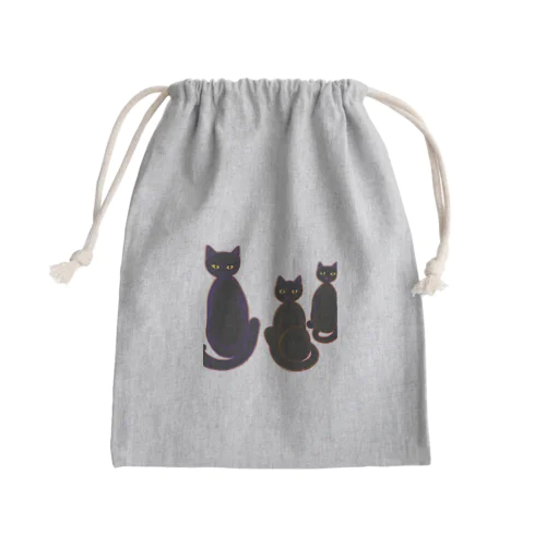 ネコクロ Mini Drawstring Bag