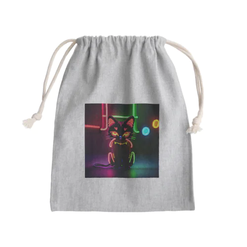 ネオンのねこちゃん Mini Drawstring Bag