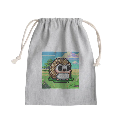 ドット絵のピグミーハリネズミ Mini Drawstring Bag