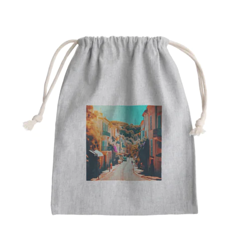 南仏の街並み、夏、明るく美しい、映画のような風景グッズ Mini Drawstring Bag