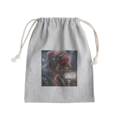 サイバーパンクシティの少女２ Mini Drawstring Bag