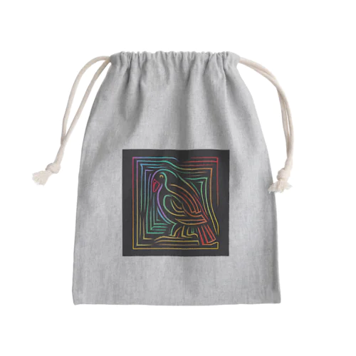 ナスカの地上絵「オウム」インスパイア03 Mini Drawstring Bag
