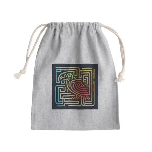 ナスカの地上絵「オウム」インスパイア09 Mini Drawstring Bag