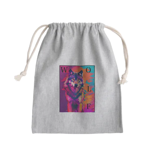 WOLF  Mini Drawstring Bag