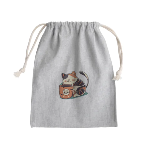 ほっとひとねこ = ねこまる = Mini Drawstring Bag