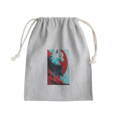 白狼と黒狼 Mini Drawstring Bag