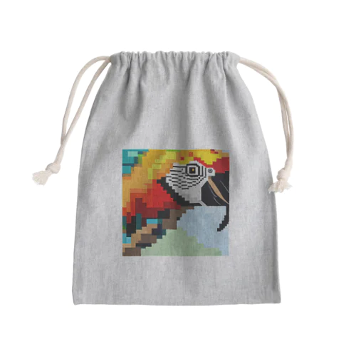 ドット絵のオウム Mini Drawstring Bag