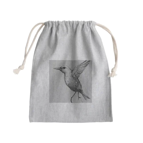 羽ばたく鳥 Mini Drawstring Bag