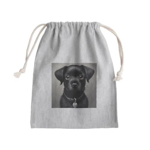 かわいい黒い犬 Mini Drawstring Bag