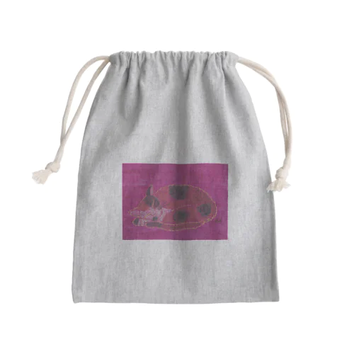 おやすみびわ Mini Drawstring Bag