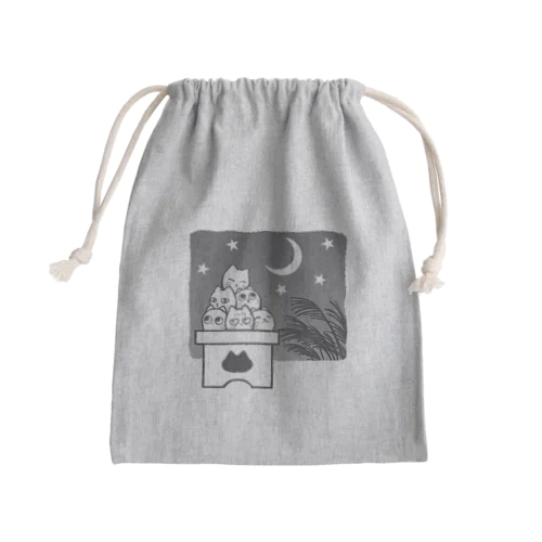 重なる猫（お団子） Mini Drawstring Bag