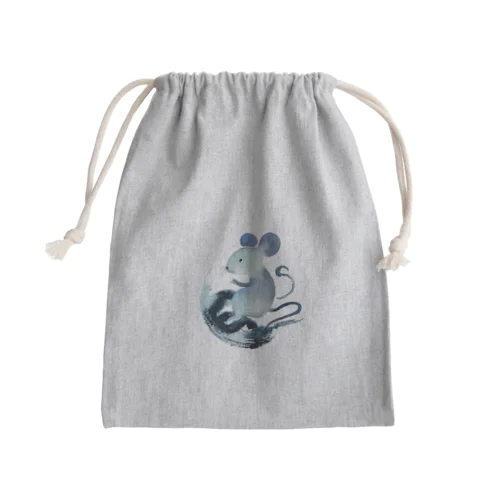 水墨画シリーズ　鼠 Mini Drawstring Bag