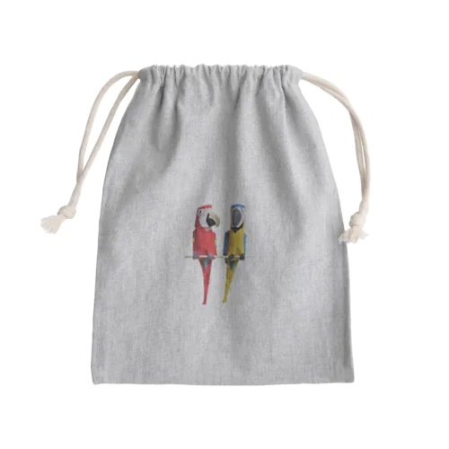 紙コップのコンゴウインコ Mini Drawstring Bag