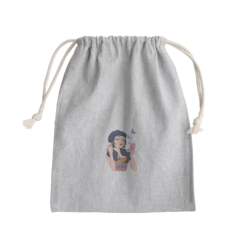 コスメ女子 Mini Drawstring Bag