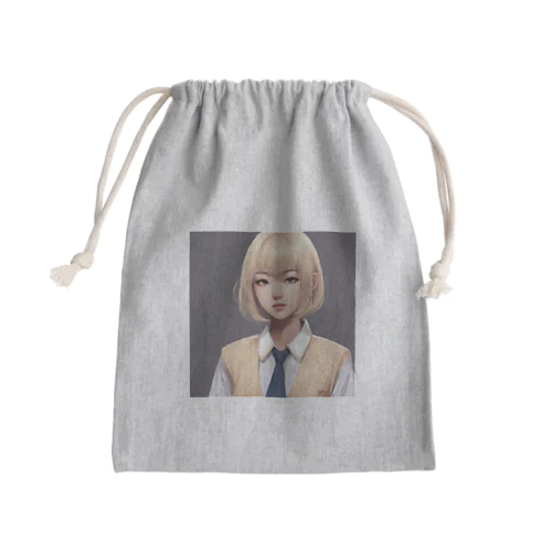 クールビューティーな茶髪女子 Mini Drawstring Bag