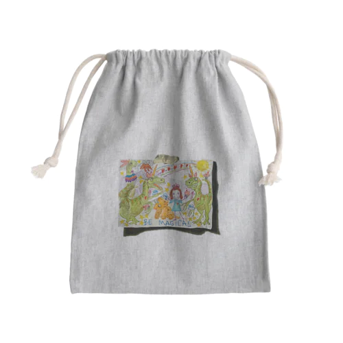 恐竜と女の子　BE MAGICAL Mini Drawstring Bag