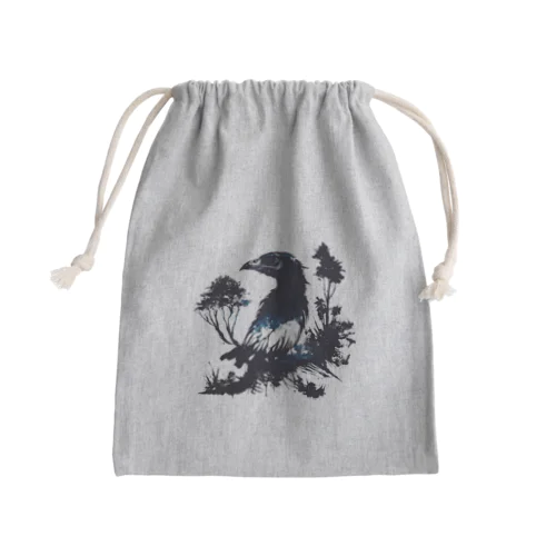 墨絵シリーズ「鴉」 Mini Drawstring Bag