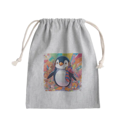 笑顔のペンギン Mini Drawstring Bag