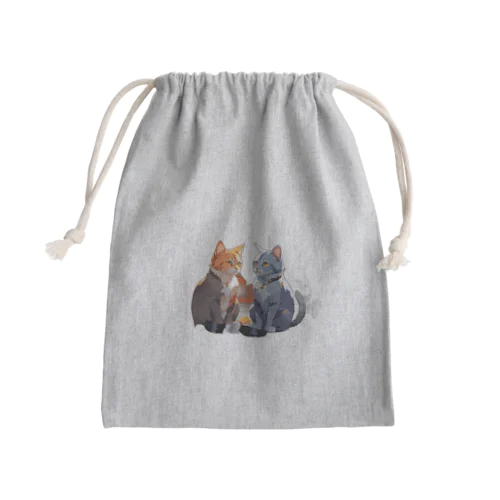 カップル猫 Mini Drawstring Bag
