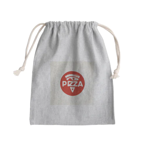 シンプルなPIZZAロゴ入りデザイン Mini Drawstring Bag