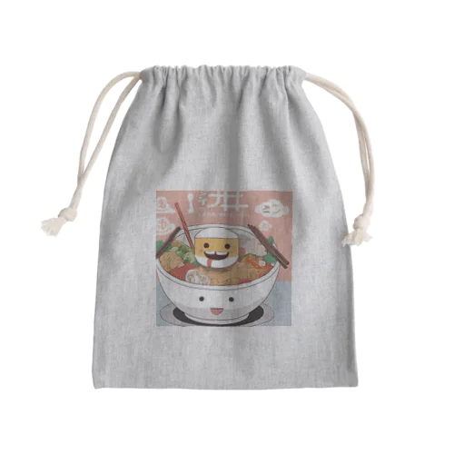 ラーメンと豆腐折り紙風 Mini Drawstring Bag