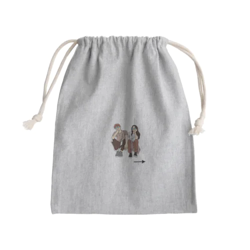 個性カップルデッサン Mini Drawstring Bag