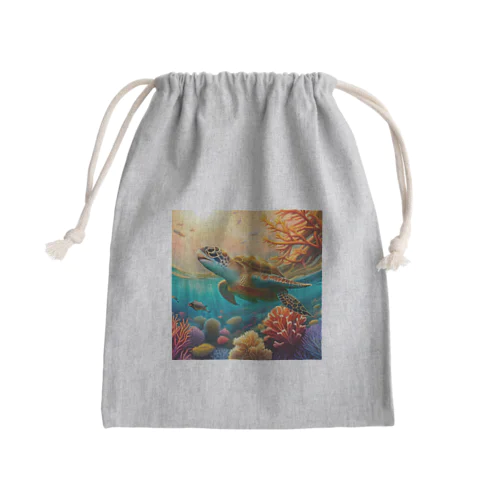 ウミガメ Mini Drawstring Bag