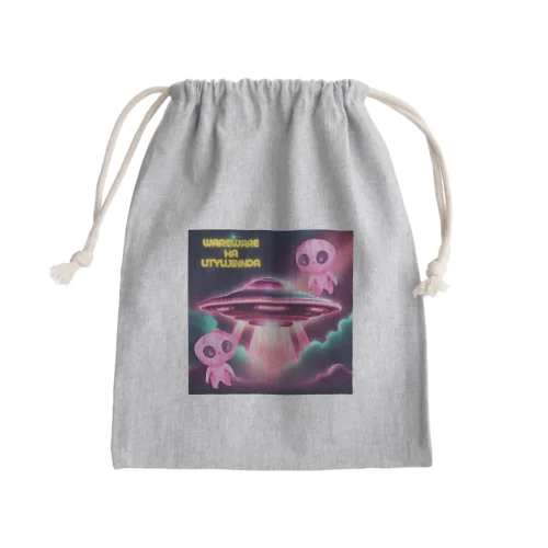 PINK宇宙人 Mini Drawstring Bag