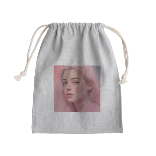 ピンクのチーク美女 Mini Drawstring Bag