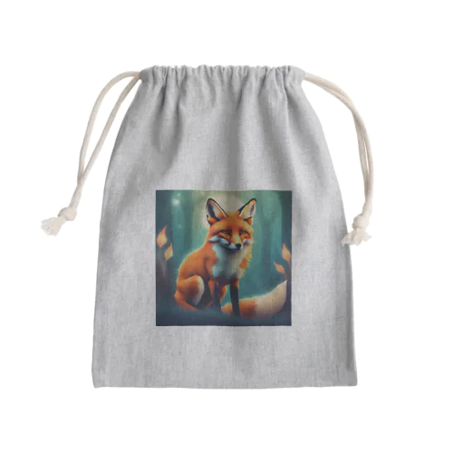 キツネのイラストグッズ Mini Drawstring Bag