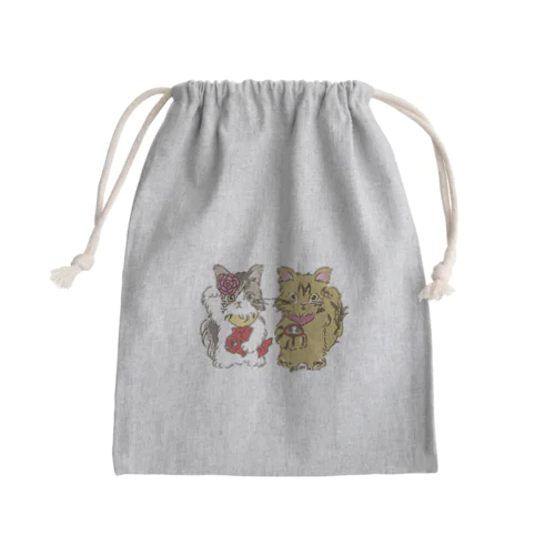 招き猫ちゃんたち Mini Drawstring Bag