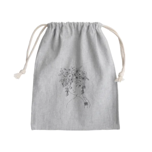 floral girl Mini Drawstring Bag