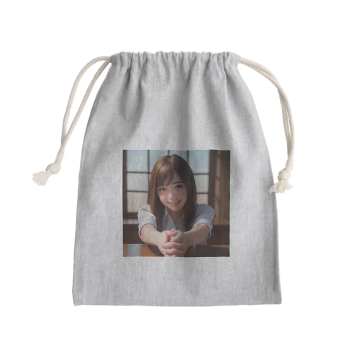 可愛い握手を求める女の子 Mini Drawstring Bag