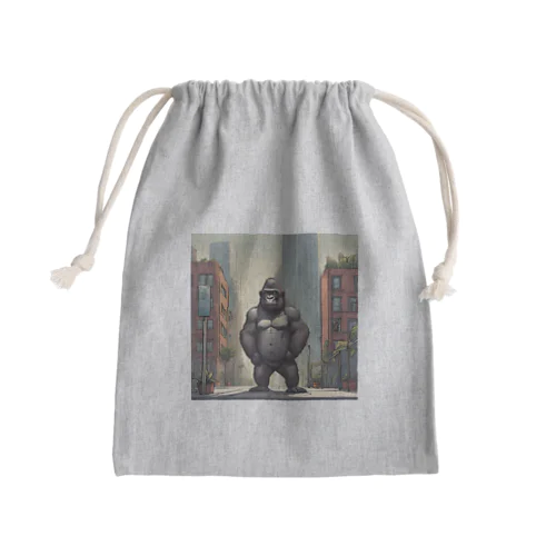 都会で暮らすゴリラ Mini Drawstring Bag