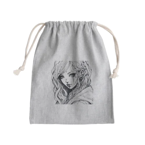 ピアス女子 Mini Drawstring Bag