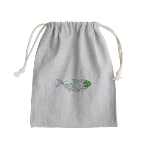 魚　water drop Mini Drawstring Bag