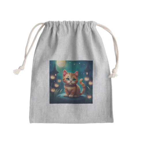 可愛い猫のイラスト Mini Drawstring Bag