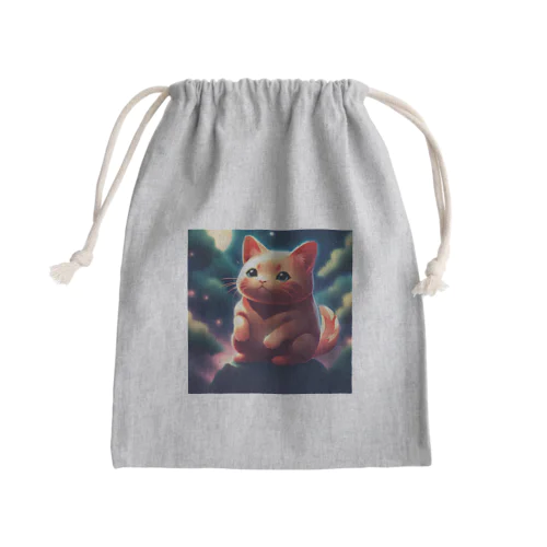 赤ねこ牛丸 Mini Drawstring Bag