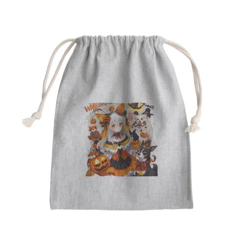 魔法のハロウィン・チワワと魔女の魔術 Mini Drawstring Bag