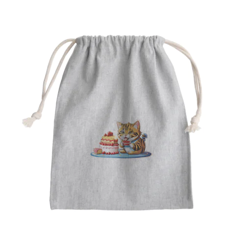 ぱくぱくネコちゃん Mini Drawstring Bag