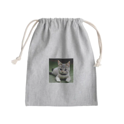 座る猫 Mini Drawstring Bag