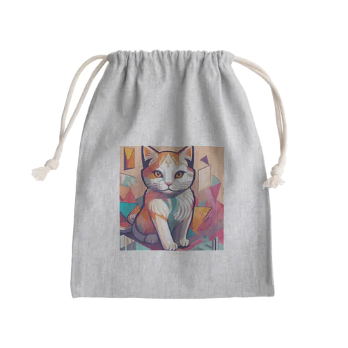 額に模様のある猫 Mini Drawstring Bag