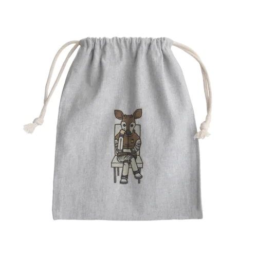 物思いにふけるオカピ氏 Mini Drawstring Bag