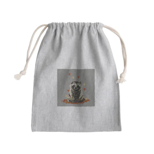 狸と紅葉 Mini Drawstring Bag